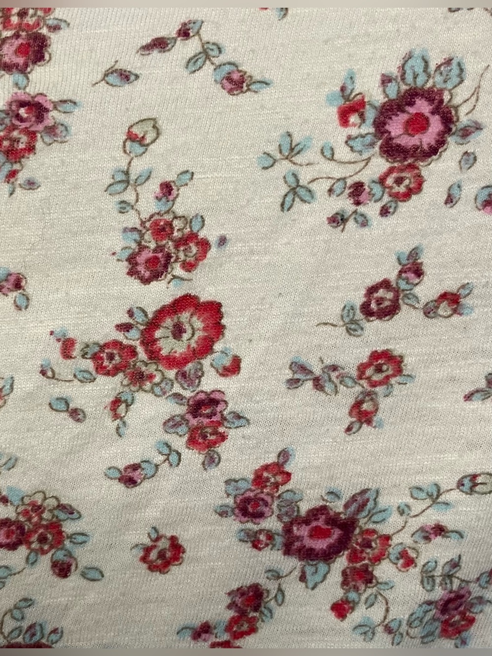 AE American Eagle Crop Top XS Cream Floral Sweet Freedom Relax Fit Beach Summer - Picture 3 of 6